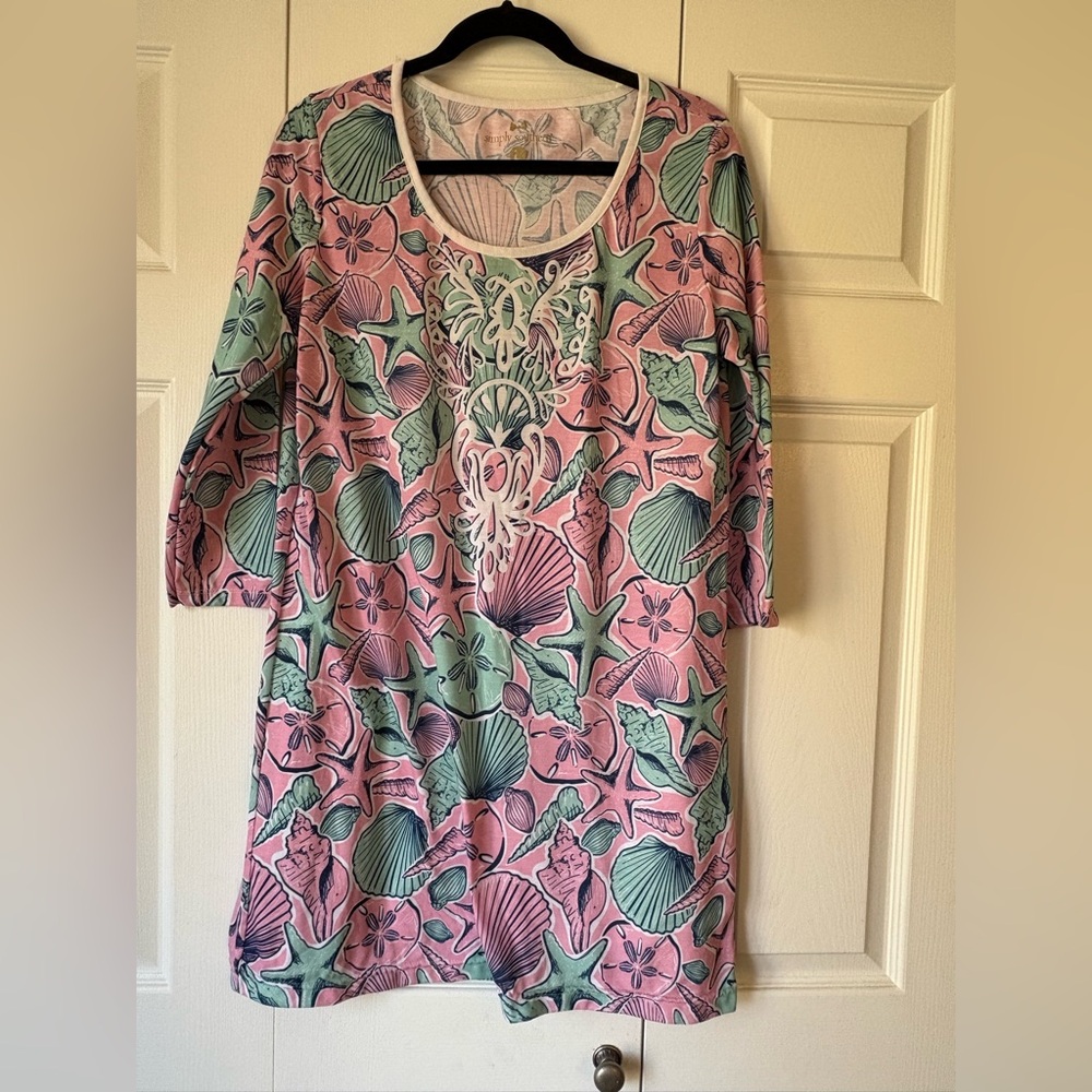 Simply Southern Pink and Green Starfish Dress